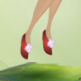 Sunset Orange Flower Slippers