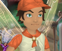 Seashore Brown Camp Pixie Dust Kerchief with Tangerine Orange Trim (Sparrow Man)