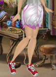 Snow White Sport Shorts with Camellia Pink Trim