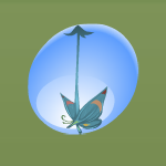 Bubble Blue Butterfly Sculpture