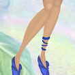 Peacock Blue Grass Wrap Anklet