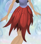 Sunset Orange Feather Frill Skirt