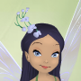 Fanned Flower Clip Cloudy Blue