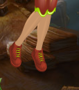 Raspberry Red Bark Sole Dress Shoes with Firefly Green Trim