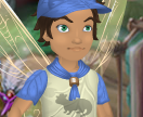 Nutmeg Brown Camp Pixie Dust Kerchief with Forget-Me-Not Blue Trim (Sparrow Man)