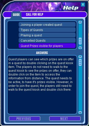 Quest Prizes visible for players
