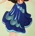 Blueberry Blue Long Lily Pad Skirt