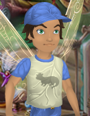Mushroom White Water-Talent Tee with Forget-Me-Not Blue Trim (Sparrow Man)