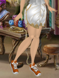 Snow White Sports Shorts with Buried Treasure Brown Trim