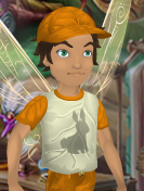 Mushroom White Animal-Talent Tee with Goldfish Orange Trim (Sparrow Man)
