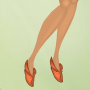 Tangerine Orange Petal Slippers
