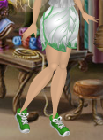 Snow White Sport Shorts with Clover Green Trim