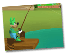 A Toon Fishing on a Dock