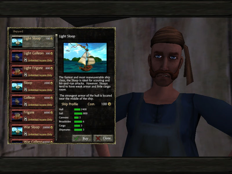 Shipwright Menu